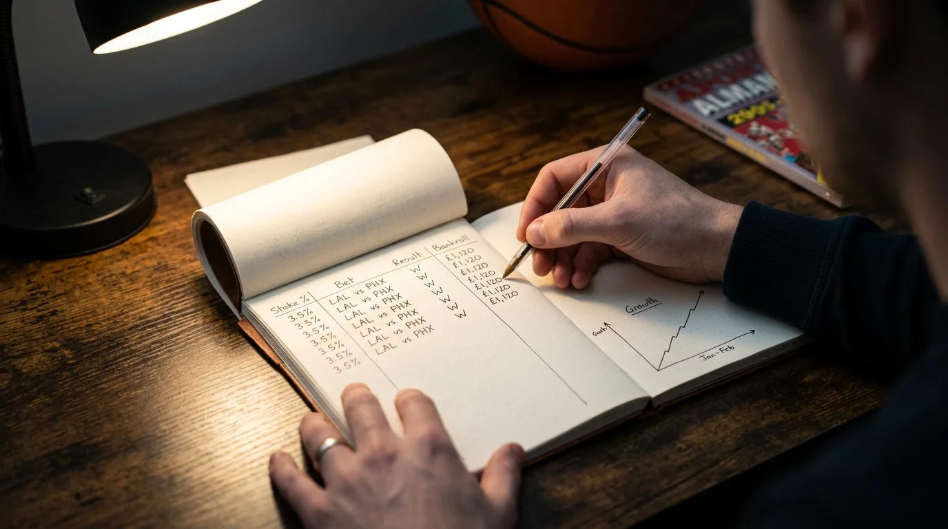 Basketball bankroll management staking plan — flat betting and Kelly Criterion for UK NBA punters